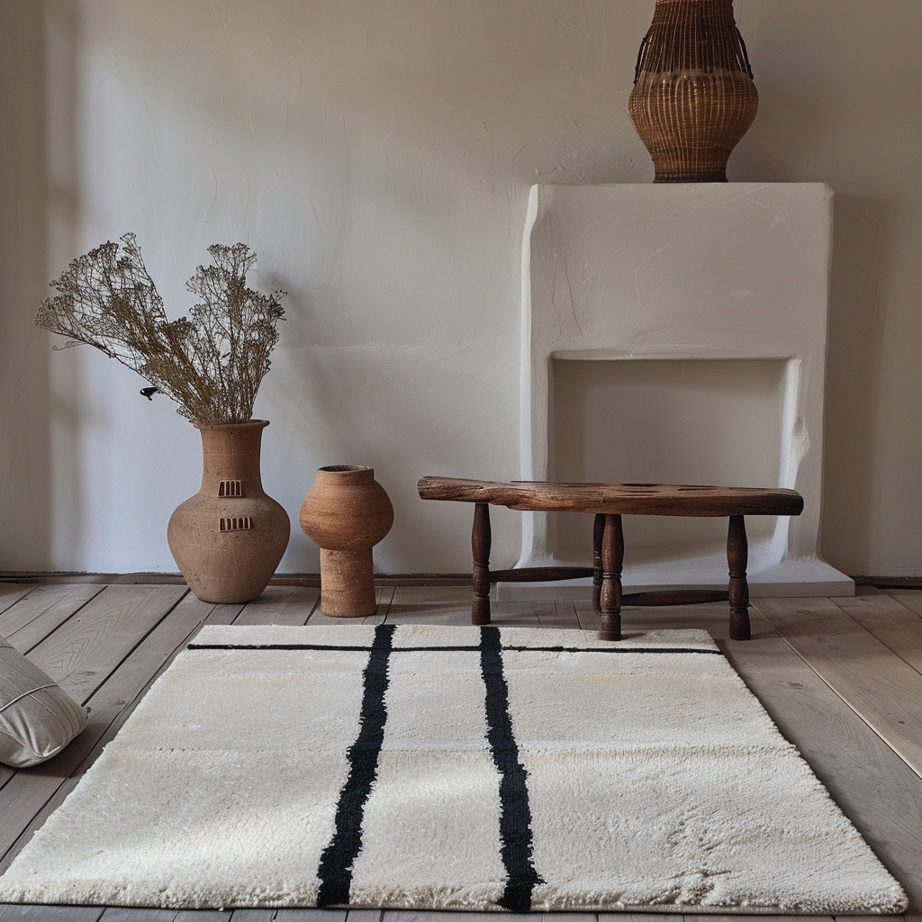 Tapis 100% laine noir et argent 240 x 170 cm Raja