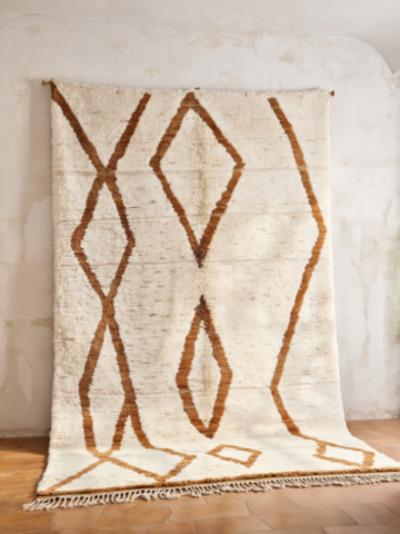 112C-Berber-design rug - white-diamond-brown
