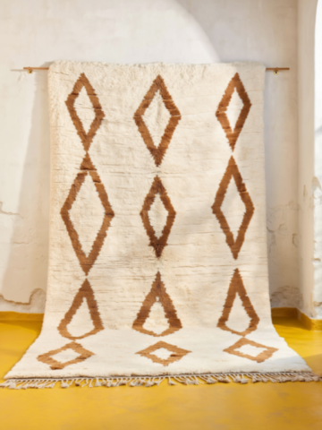 Moroccan diamond pattern rug
