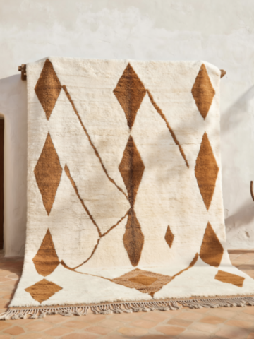 Traditional Moroccan diamond-pattern rug