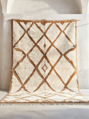 Handmade-Moroccan-Diamond-Brown Rug