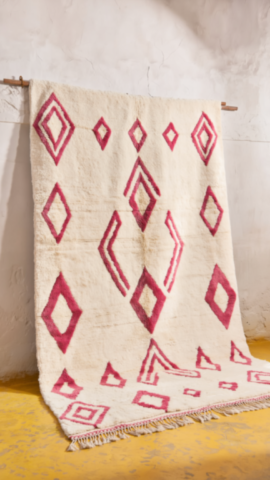 Tapis Beni Ouarain Losanges Roses Tapis Beni Ouarain Losanges Roses