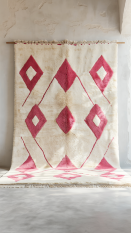 Tapis Berbère Blanc Rose Inspiration Nomade Tapis Berbère Blanc Rose Inspiration Nomade