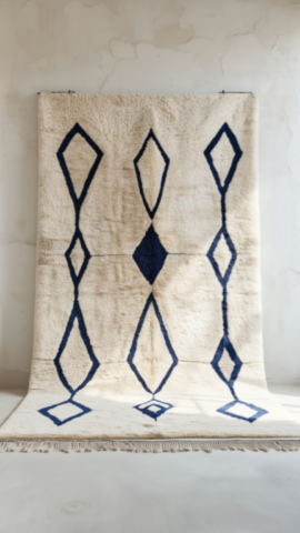Beni Ouarain laine motifs bleus Beni Ouarain laine motifs bleus