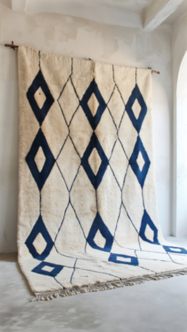 Beni Ouarain thick blue wool