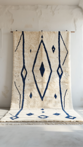 Blue Berber Diamond Rug