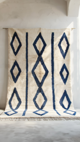 Beni Ouarain blue hand-knotted