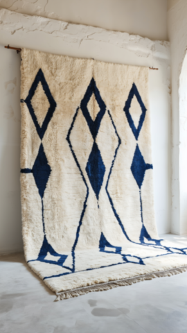 Authentic blue Berber rug