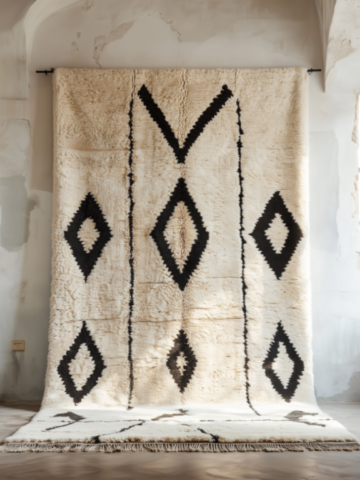 27-Black diamond Berber rug, Beni Ouarain or Mrirt quality 27-Black diamond Berber rug, Beni Ouarain or Mrirt quality