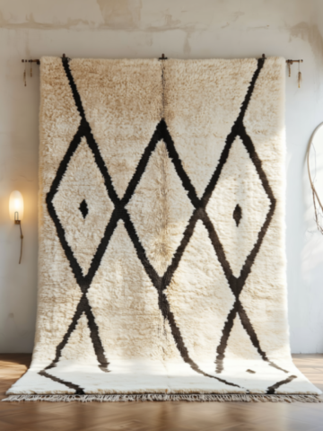 28-Black diamond Berber rug, Beni Ouarain or Mrirt quality 28-Black diamond Berber rug, Beni Ouarain or Mrirt quality