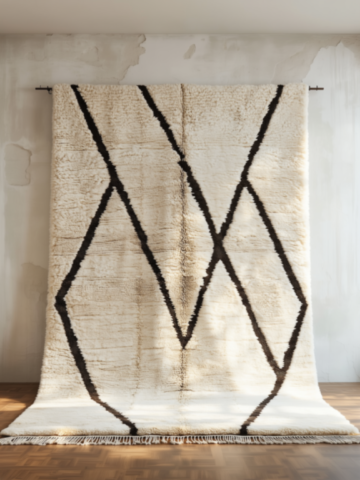 30-Black diamond Berber rug, Beni Ouarain or Mrirt quality 30-Black diamond Berber rug, Beni Ouarain or Mrirt quality