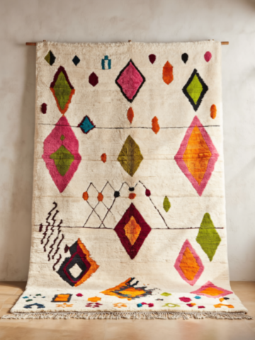 501C-Tapis berbère multicolore – Artisanat traditionnel 501CTapis berbère multicolore – Artisanat traditionnel