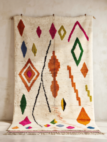 503C - Colorful Berber Moroccan Rug - Bohemian Chic Style