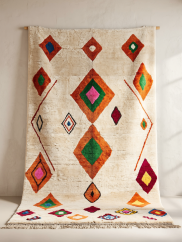 Tapis berbère multicolore – Déco lumineuse Tapis berbère multicolore – Déco lumineuse