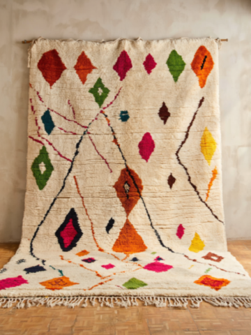 Tapis berbère multicolore – Fabrication artisanale Tapis berbère multicolore – Fabrication artisanale