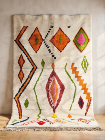 Tapis berbère Azilal coloré – Tissé main