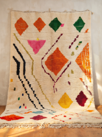 Tapis berbère Azilal multicolore – Déco bohème