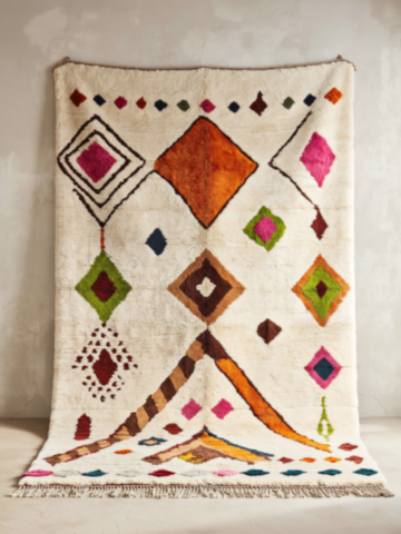 Tapis marocain Azilal coloré – Pièce unique