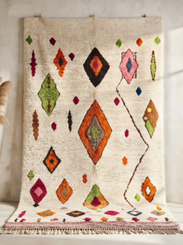 Tapis Azilal multicolore – Motifs berbères