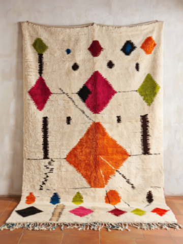 Tapis Azilal coloré – Oeuvre artisanale du Haut Atlas