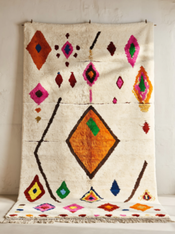 Tapis marocain Azilal coloré – Fabrication artisanale