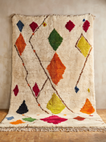 Tapis Azilal multicolore – Pièce d’art berbère