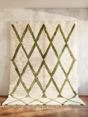 58C-rug-beni ouarain-green white 58C-rug-beni ouarain-green white