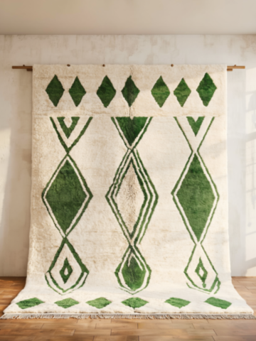 59C-Tapis-Beni-Ouarain-Blanc-Vert 59C-Tapis-Beni-Ouarain-Blanc-Vert