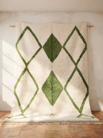 61C-Tapis-marocain-blanc-vert 61C-Tapis-marocain-blanc-vert