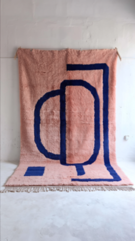pink berbere rug with blue patterns - 1 pink berbere rug with blue patterns - 1