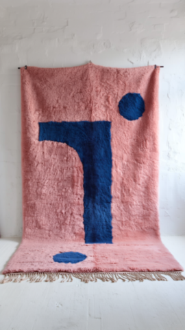 pink berbere rug with blue patterns - 12 pink berbere rug with blue patterns - 12