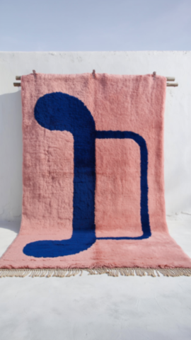 pink berbere rug with blue patterns - 2 pink berbere rug with blue patterns - 2