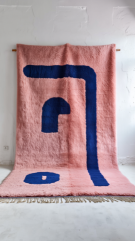 pink berbere rug with blue patterns - 6 pink berbere rug with blue patterns - 6